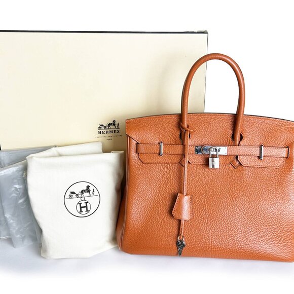 Hermes Orange Clemence 30cm Birkin Bag - Picture 2 of 9